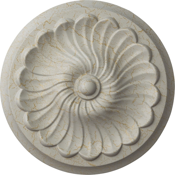 Ekena Millwork Flower Spiral Ceiling Medallion (Fits Canopies up to 2"), 12 1/4"OD x 2 1/4"P, Pot of Cream Crackle CM12FLPCC - main